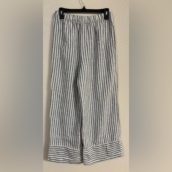 REFORMATION Fernando Linen Wide Leg Pant in Antibes Stripe - Picture 4 of 9